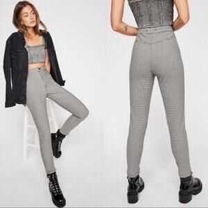 We The‎ Free Black White Houndstooth Belle Skinny Pants Size 28